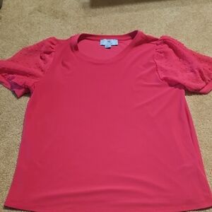 Women's Pink Top with Puff Sleeves